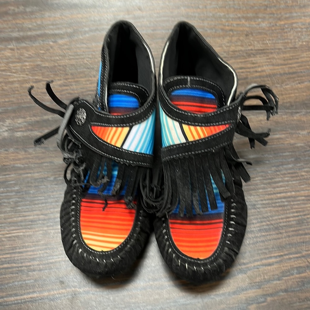 Aztec print moccasins